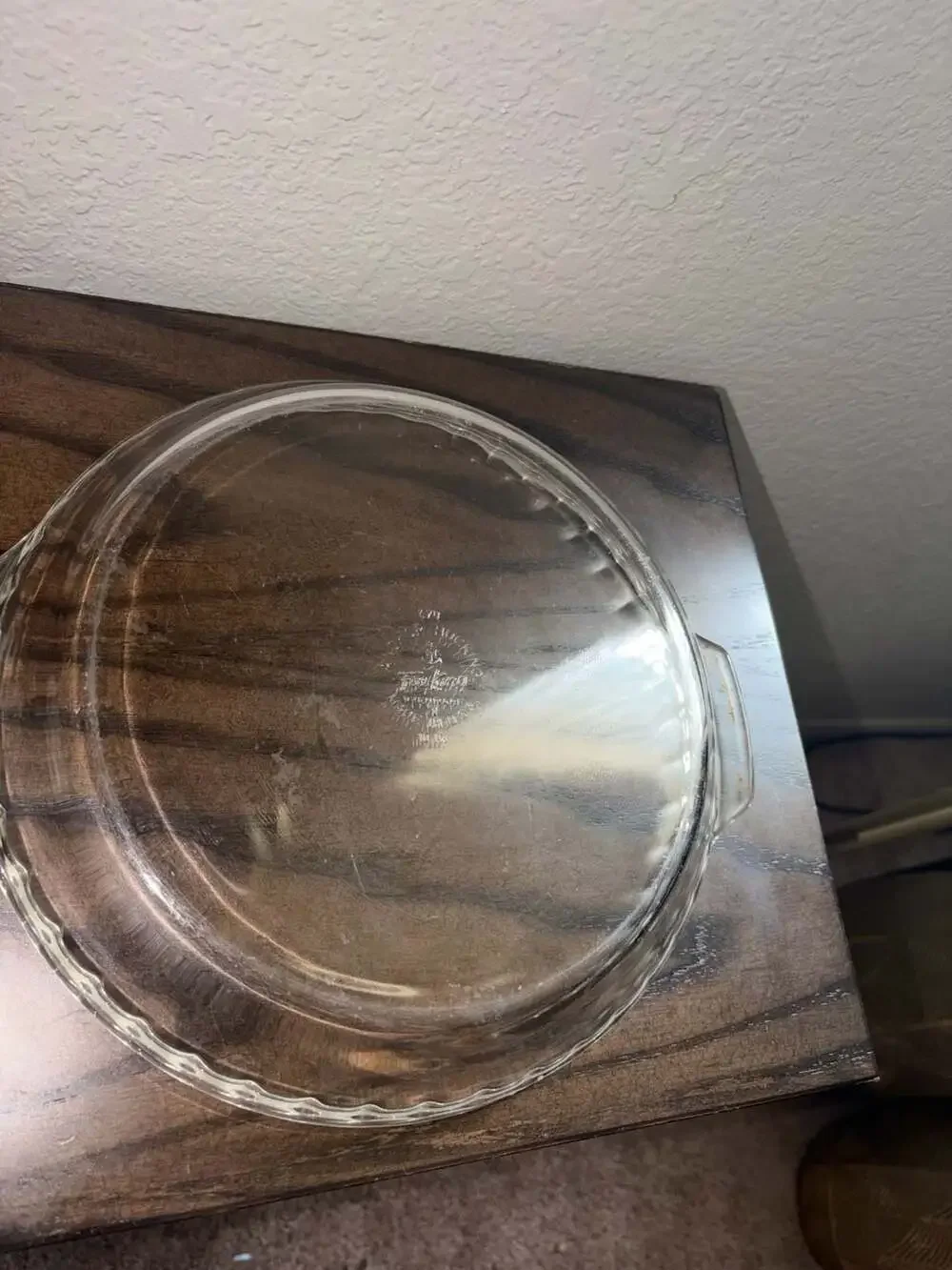 Vintage Anchor Hocking Fire-King 10 Inch Clear Glass Fluted Pie Plate